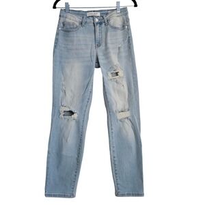 Judy Blue Jeans Distressed Light Wash Boyfriend Fit Size 3 26